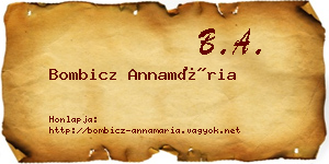 Bombicz Annamária névjegykártya